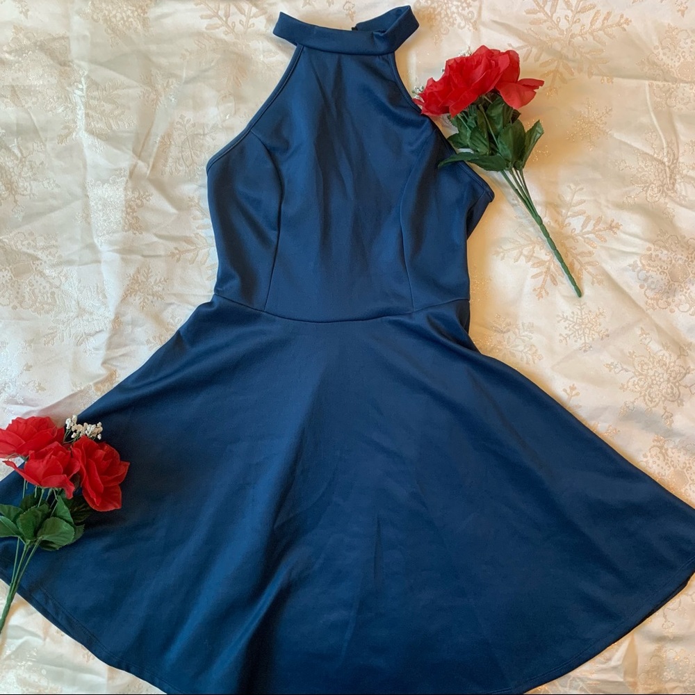 charlotte russe blue party skater dress